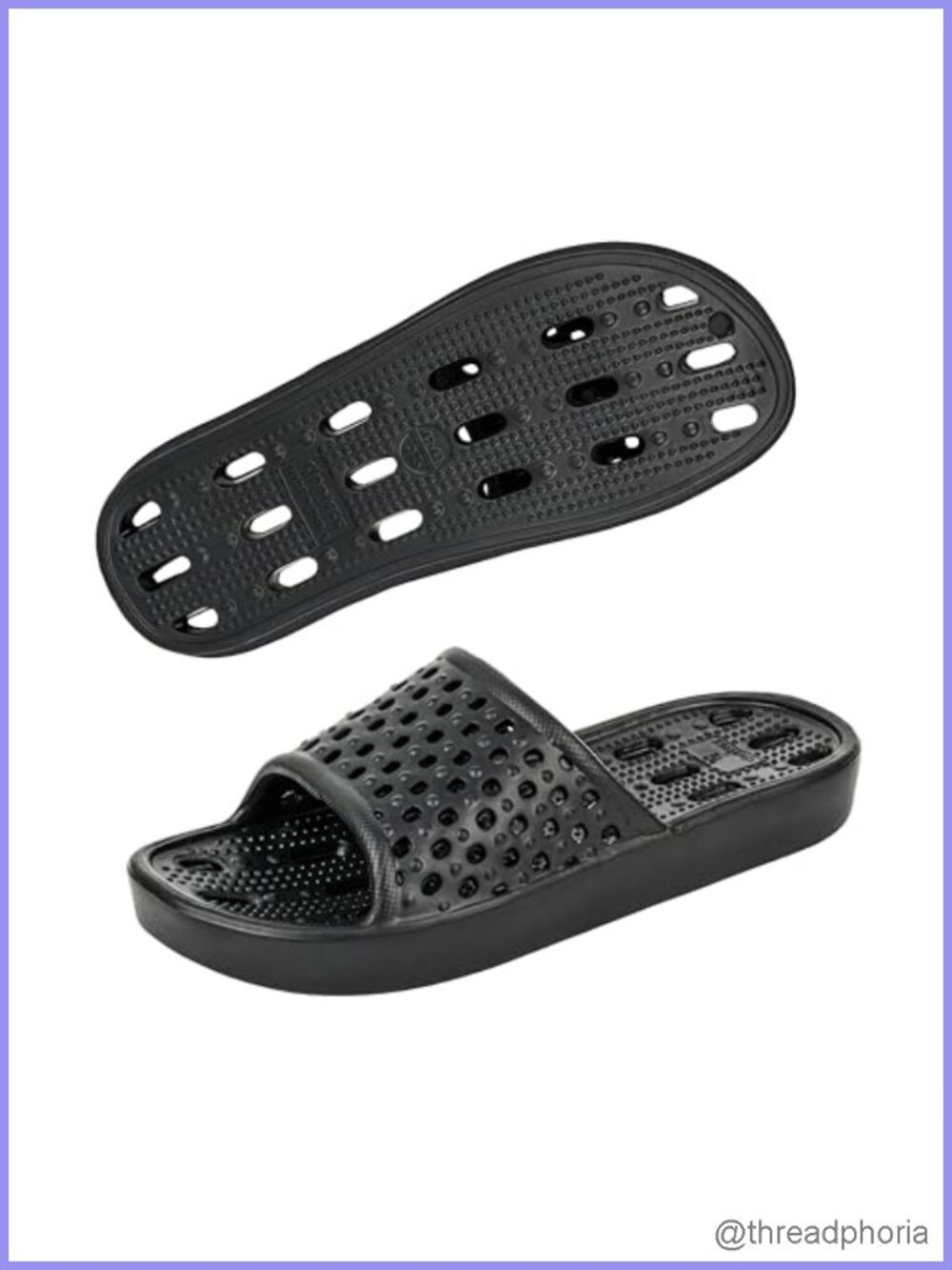 EVA Shower Shoes Non-Slip Quick-Dry Drain Holes Sandals for Pool Gym